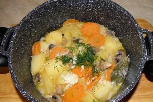 Гриби з картоплею в сметанному соусі як приготувати 14